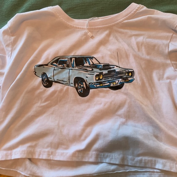 ROMWE Tops - blue truck romwe crop top